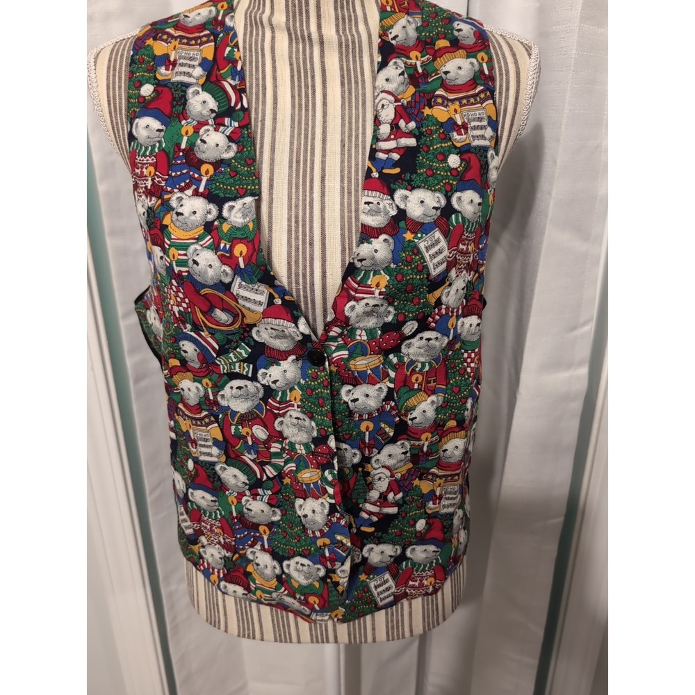 VTG. Capelli of New‎ York Christmas Bear Vest One Size Fits Most Christmas Y2K